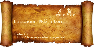 Lissauer Márton névjegykártya